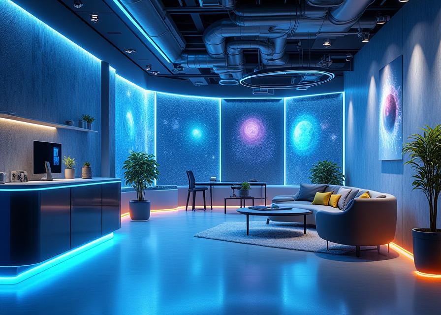 Tech Startup Office with Celestial Decor