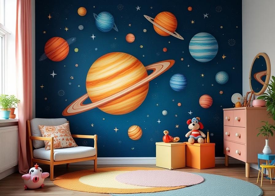 Kids Room Solar System Mural